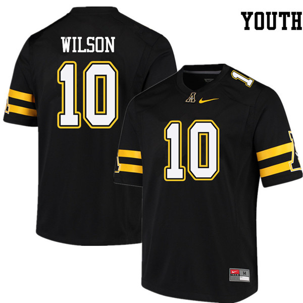Youth #10 Tanner Wilson Appalachian State Mountaineers College Football Jerseys Sale-Black